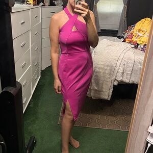 Target Fuchsia Backless Halter Dress